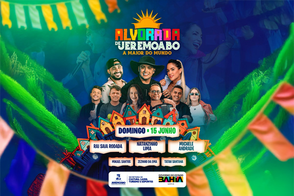 Programação da maior alvorada do mundo em Jeremoabo é anunciada com Natanzinho Lima, Rai Saia Rodada e mais atrações Programação da maior alvorada do mundo em Jeremoabo é anunciada com Natanzinho Lima, Rai Saia Rodada e mais atrações