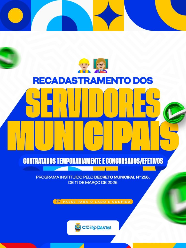 Prefeitura convoca servidores para recadastramento obrigatório em Cícero Dantas
