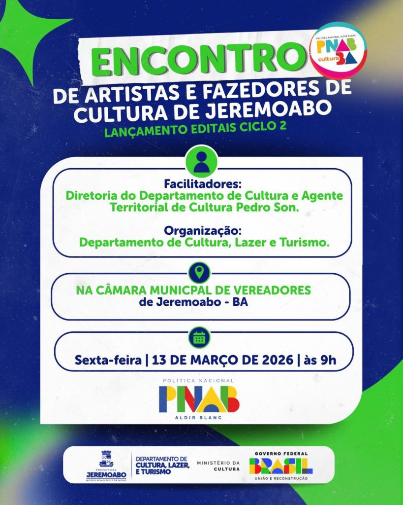 Centro Administrativo de Jeremoabo fecha temporariamente e Câmara recebe Encontro de Artistas e Fazedores de Cultura Centro Administrativo de Jeremoabo fecha temporariamente e Câmara recebe Encontro de Artistas e Fazedores de Cultura