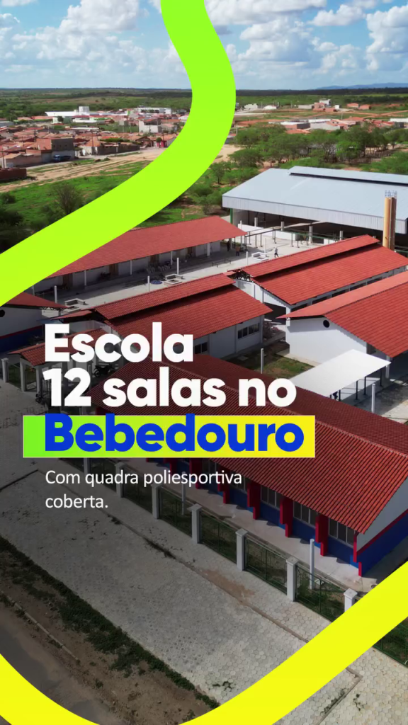 Nova escola com 12 salas está em fase final de construção no bairro Bebedouro no município de Coronel João Sá