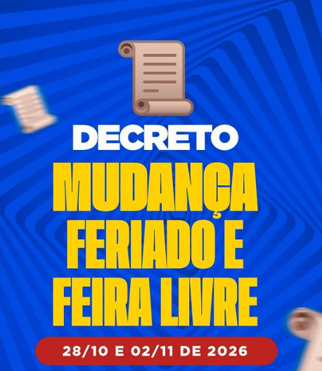 Prefeitura de Cícero Dantas altera data do feriado do Servidor Público e da Feira Livre do dia 28 para o dia 30/10